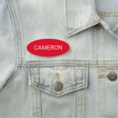 赤い楕円形の形状の名前タグバッジピンまたは磁気 名札 (インサイチュ)