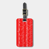 赤い楽譜の荷物のラベル ラゲッジタグ (正面縦)