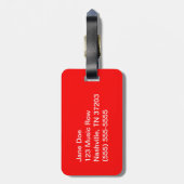 赤い楽譜の荷物のラベル ラゲッジタグ (裏面縦)