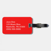 赤い楽譜の荷物のラベル ラゲッジタグ (裏面横)