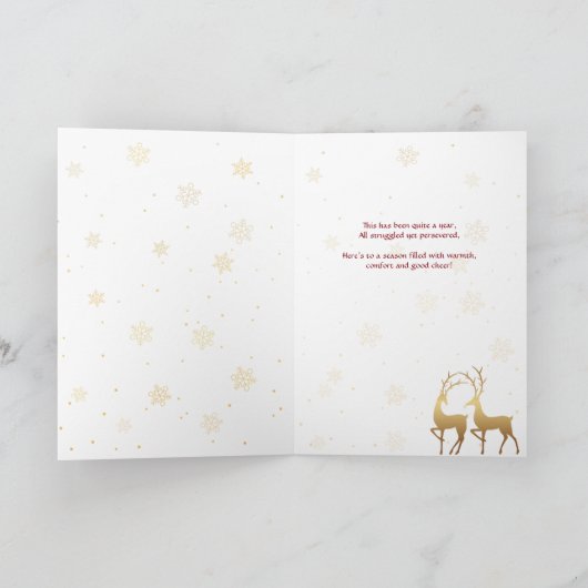 赤い様式化されたクリスマスツリーのビジネスのグリーティングインビタティ 招待状 (内部)