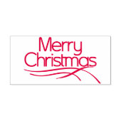 赤い様式化メリークリスマスと波線 セルフインキングスタンプ (デザイン)