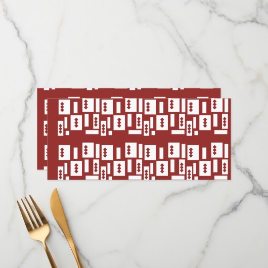 赤い模様のついた絨毯が敷き詰められている メニュー (正面/裏面インサイチュ)