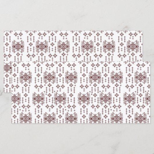 赤い模様の入った白い背景です。 メニュー (正面/裏面)