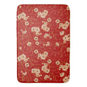 赤い模様の小さな花 バスマット (正面縦)