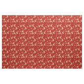 赤い模様の小さな花 ファブリック (ファットクウォーター)