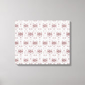 赤い模様の白い背景 キャンバスプリント (正面)