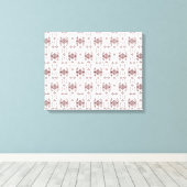 赤い模様の白い背景 キャンバスプリント (インサイチュ (ウッドフロア))