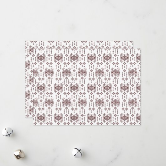 赤い模様の白い背景 シーズンカード (正面/裏面インサイチュ)