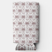 赤い模様の白い背景 スリム缶クーラー (裏面)