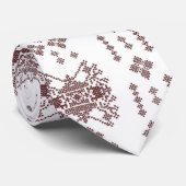 赤い模様の白い背景 ネクタイ (ロール)
