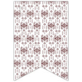 赤い模様の白い背景 バンティングフラッグ (第1の旗)