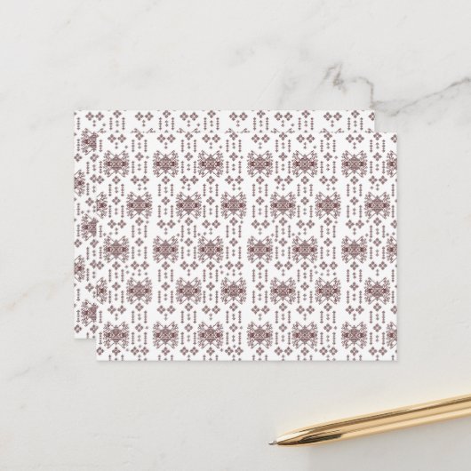 赤い模様の白い背景 ポストカード (正面/裏面インサイチュ)