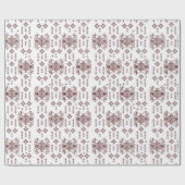 赤い模様の白い背景 ラッピングペーパー (フラット)