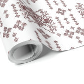 赤い模様の白い背景 ラッピングペーパー (ロールコーナー)