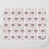 赤い模様の白い背景 箔シーズンポストカード (裏面)