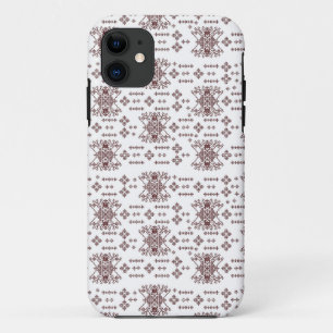 赤い模様の白い背景 iPhone 11 ケース