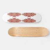 赤い模様の黒い背景の力 スケートボード (横)