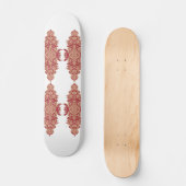 赤い模様の黒い背景の力 スケートボード (正面)