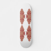 赤い模様の黒い背景の力 スケートボード (正面)