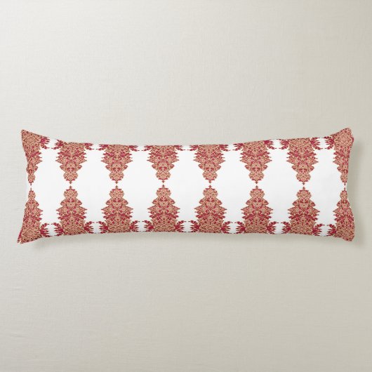 赤い模様の黒い背景の力 ボディピロー (正面)