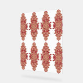 赤い模様の黒い背景 アクリルサイン (傾斜)