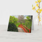 赤い橋のカ空白のード カード (黄色い花)