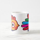 赤い櫛を持つ虹のオンドリ コーヒーマグカップ (中央)