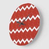 赤い正方形のデッキ ラージ壁時計 (傾斜)