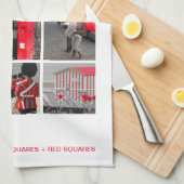 赤い正方形 キッチンタオル (四つ折り)