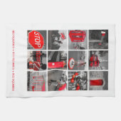 赤い正方形 キッチンタオル (横)