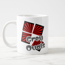 赤い正方形(ビームとグレーの楕円の文字)