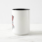 赤い正方形(ビームとグレーの楕円の文字) マグカップ (中央)