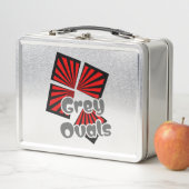 赤い正方形(ビームとグレーの楕円の文字) メタルランチボックス (インサイチュ)