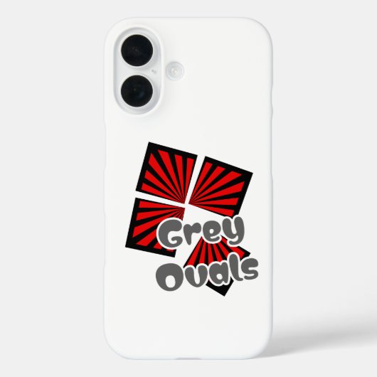 赤い正方形(ビームとグレーの楕円の文字) Case-Mate iPhoneケース (裏面)