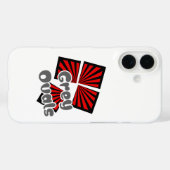 赤い正方形(ビームとグレーの楕円の文字) Case-Mate iPhoneケース (裏面 (横))