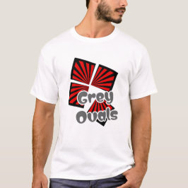 赤い正方形(ビームとグレーの楕円の文字) Tシャツ