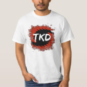 赤い武道および黒いTKDのハリケーン Tシャツ (正面)