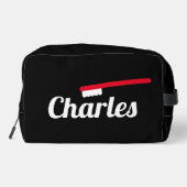 赤い歯パーソナライズされたブラシのロゴ付きトイレタリーバッグ ドップキット (裏面)