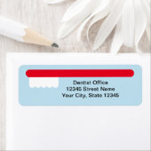 赤い歯ブラシのロゴ歯医者のオフィス差出人住所 ラベル (インサイチュ)
