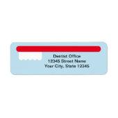 赤い歯ブラシのロゴ歯医者のオフィス差出人住所 ラベル (正面)