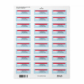 赤い歯ブラシのロゴ歯医者のオフィス差出人住所 ラベル (フルシート)