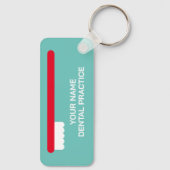 赤い歯ブラシロゴ付き歯科医のキーチェーン キーホルダー (裏面)