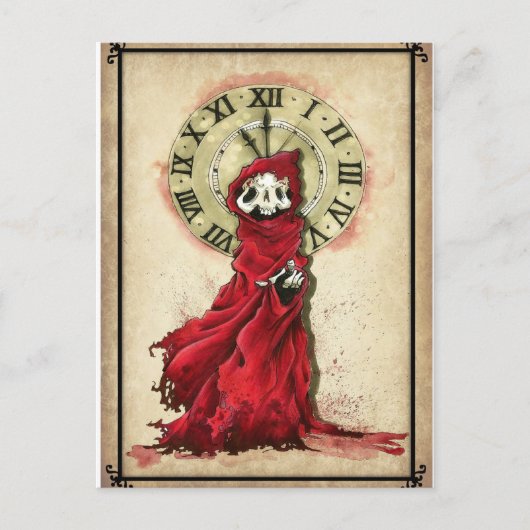 赤い死のマスク、エドガー・アラン・ポー ポストカード (正面)