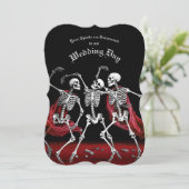 赤い死の踊りスケルトンゴシックの結婚式の招待 (スタンド正面)