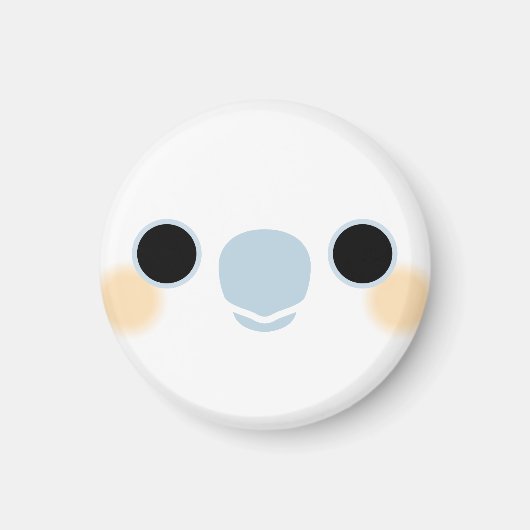 赤い毒を持つオウムの顔 マグネット (正面)