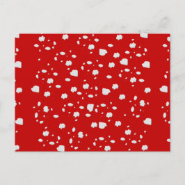 赤い毒キノコのドットパターン ポストカード