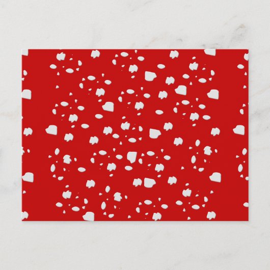 赤い毒キノコのドットパターン ポストカード (正面)