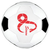 赤い毒蛇のロゴが入った子供用サッカーボール オーダーメイド サッカーボール (回転)