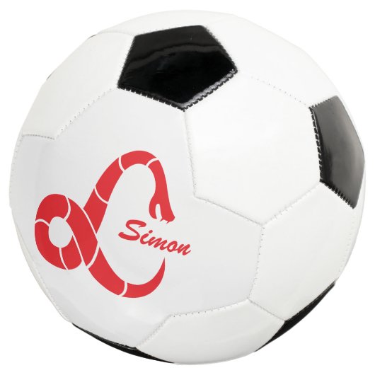 赤い毒蛇のロゴが入った子供用サッカーボール オーダーメイド サッカーボール (3/4)